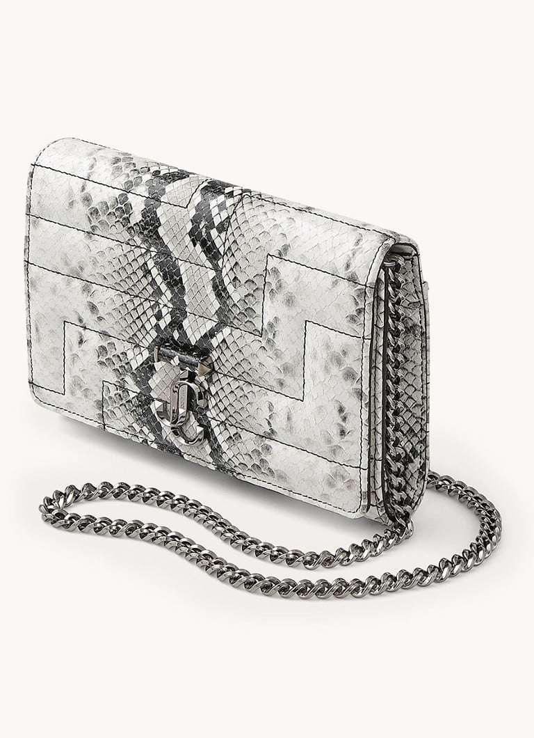 Jimmy Choo Avenue kazādas sajūga soma ar čūskādas apdruku
