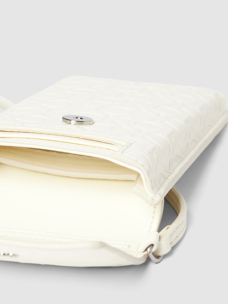 Handytasche mit Logo-Muster in ecru