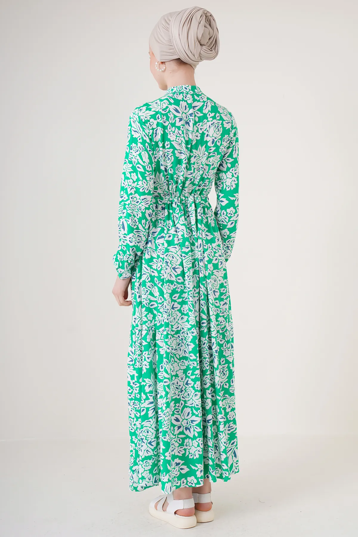 Bigdart  2144 Wunderschönes Hijab-Kleid mit Kragen – Grün