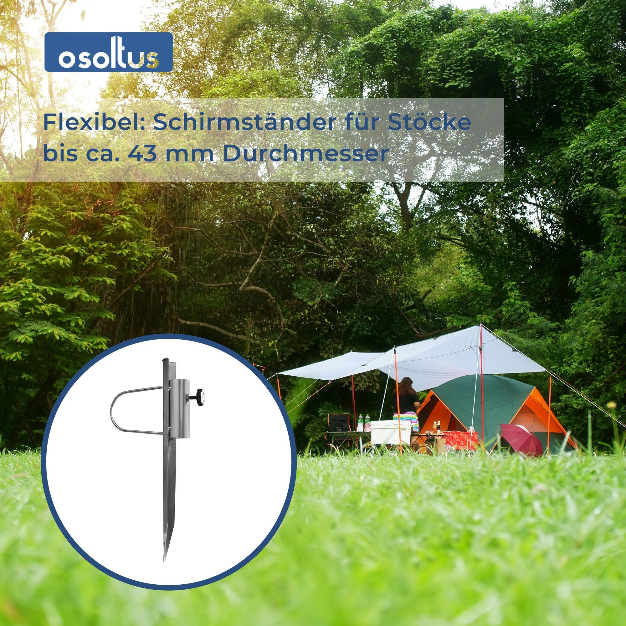 osoltus Bodendübel osoltus Rasendorn Sonnenschirm Gartenschirm Schirmständer für