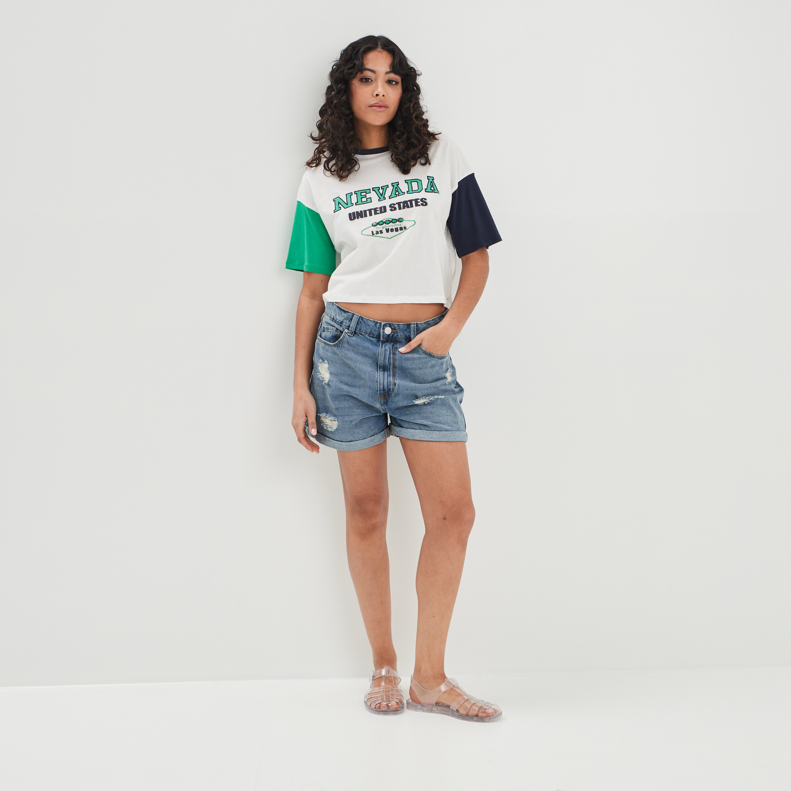 T-shirt manches courtes ivoire femme | La Halle