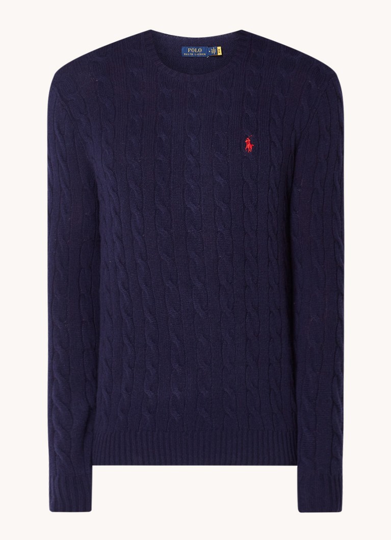 Ralph Lauren Cable-knit sweater in cashmere blend with logo embroidery