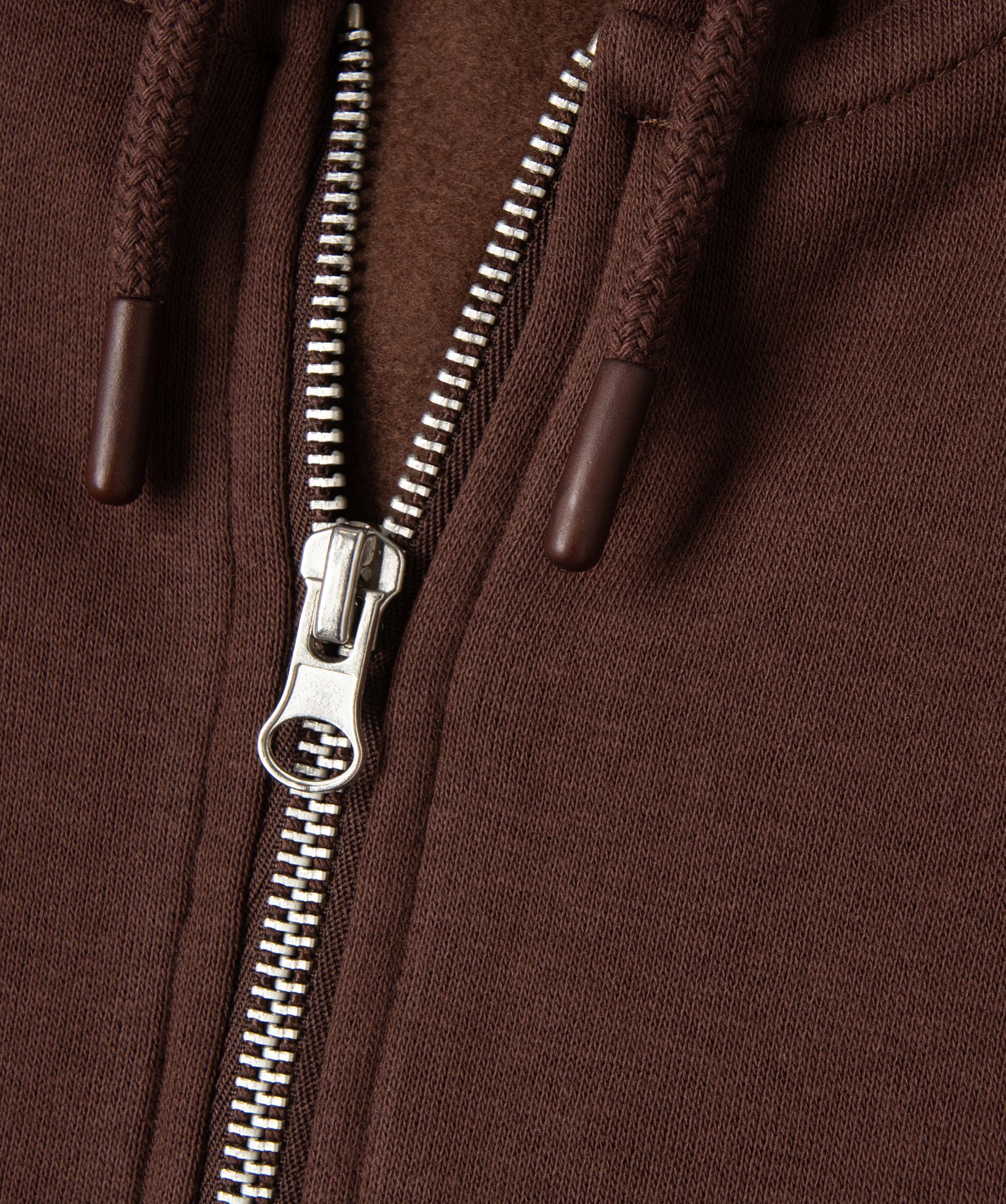 Sweat fille zippé à capuche avec intérieur molletonné marron | GEMO