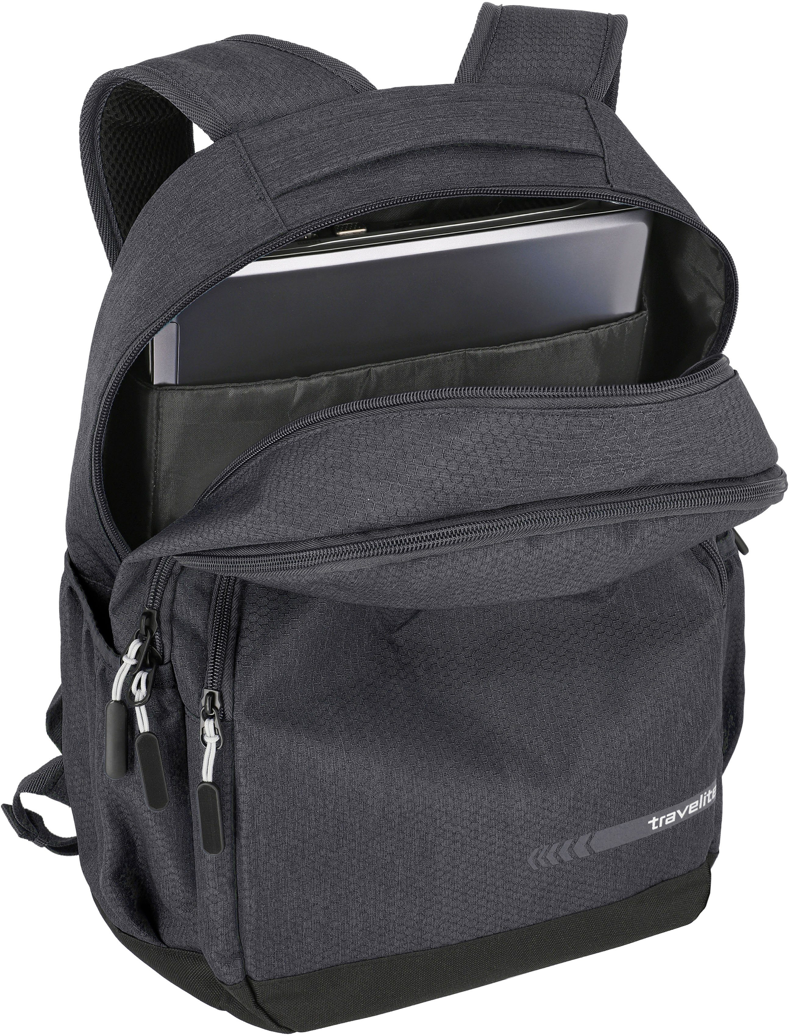 travelite Laptoprucksack Kick Off L, 45 cm, anthrazit, mit 15,6-Zoll Laptopfach