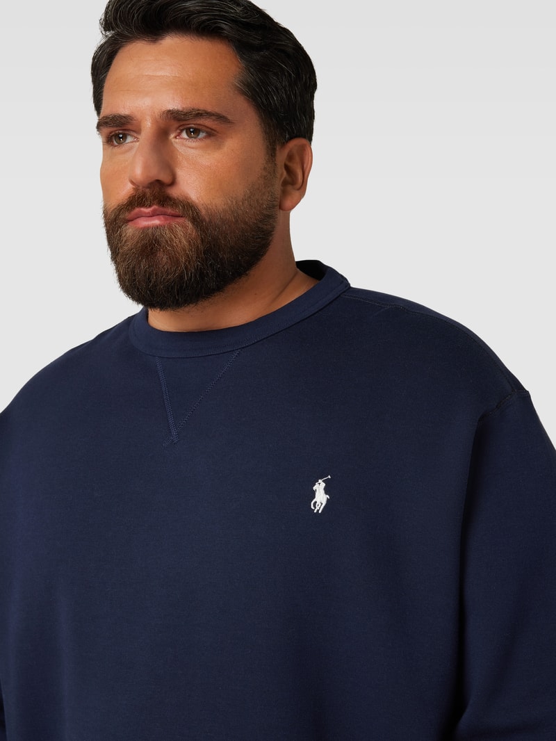 PLUS SIZE Sweatshirt mit Logo-Stitching in marineblau