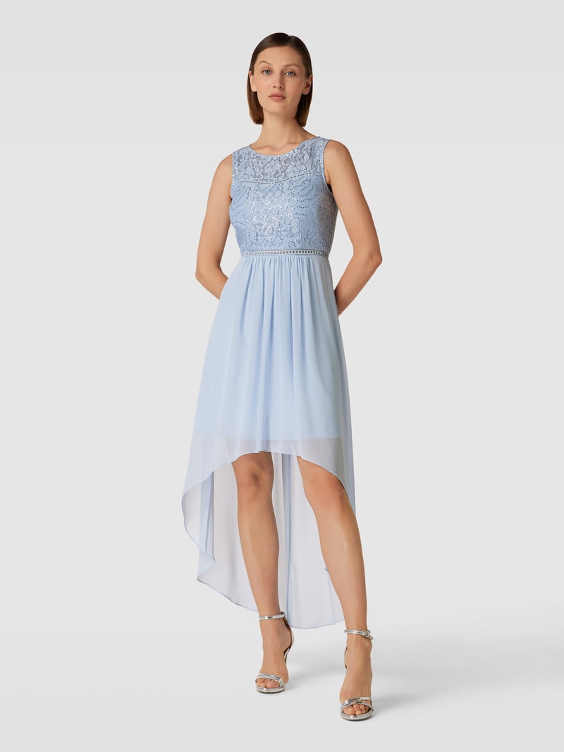 Cocktailkleid mit Paillettenbesatz in himmelblau
