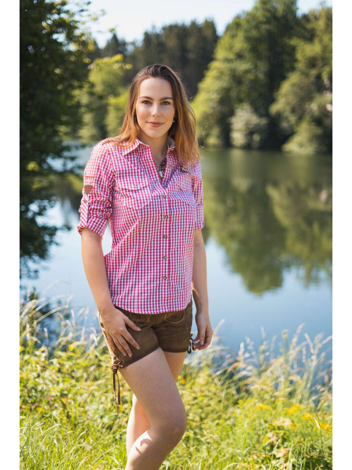 OS-Trachten Trachtenbluse Fronix in dunkelrot günstig kaufen