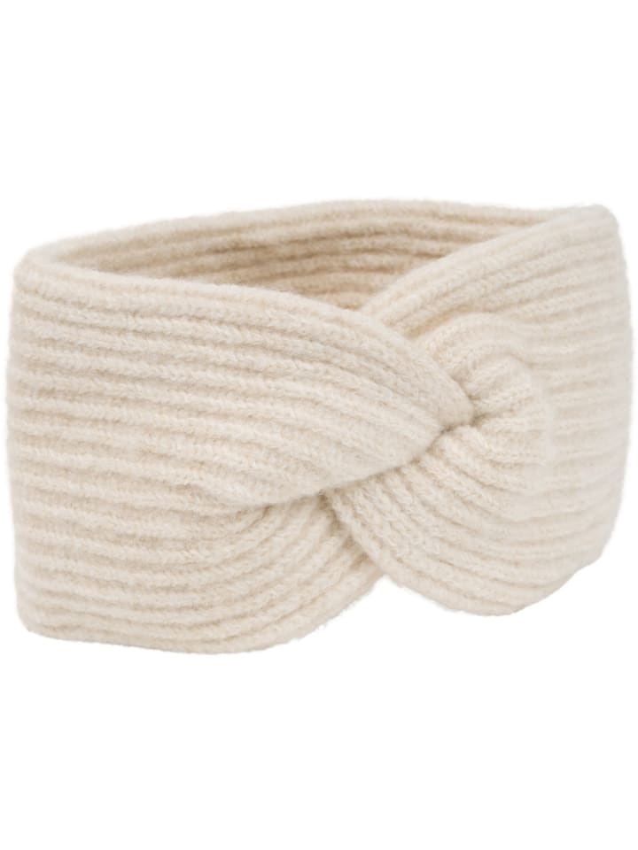 styleBREAKER Strick Stirnband mit Perlrippen Muster und Knoten in Beige günstig kaufen onesize