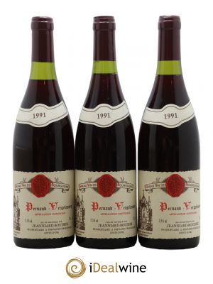 Pernand-Vergelesses Domaine Jeanniard Boudier 1991 - Lot de 3 Bouteilles