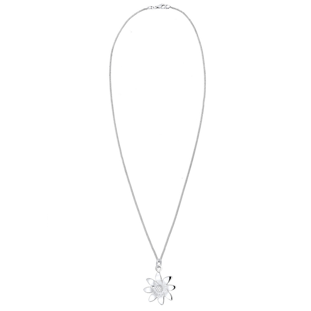 Elli Elli Collier Femmes Pendentif Édelweiss Costume Simple en Argent Sterling 925 Bijoux