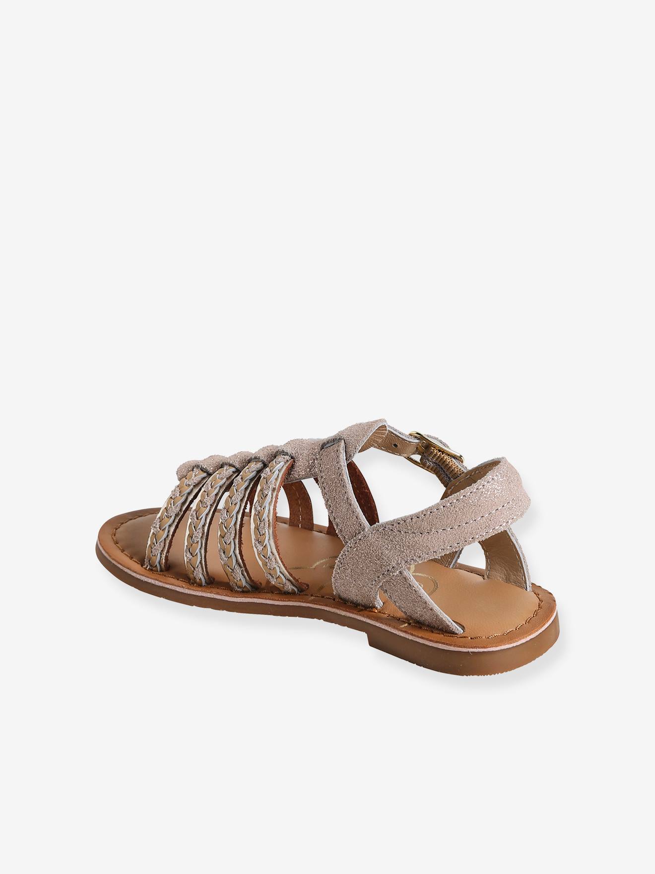 Vertbaudet Kinder Riemchen-Sandalen mit Anziehtrick - gold
