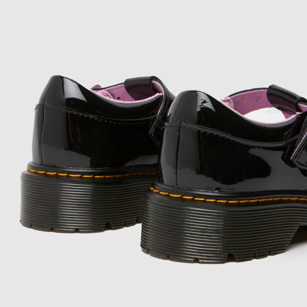 Dr Martens svarta & rosa Bex Heart Mary Jane flickskor