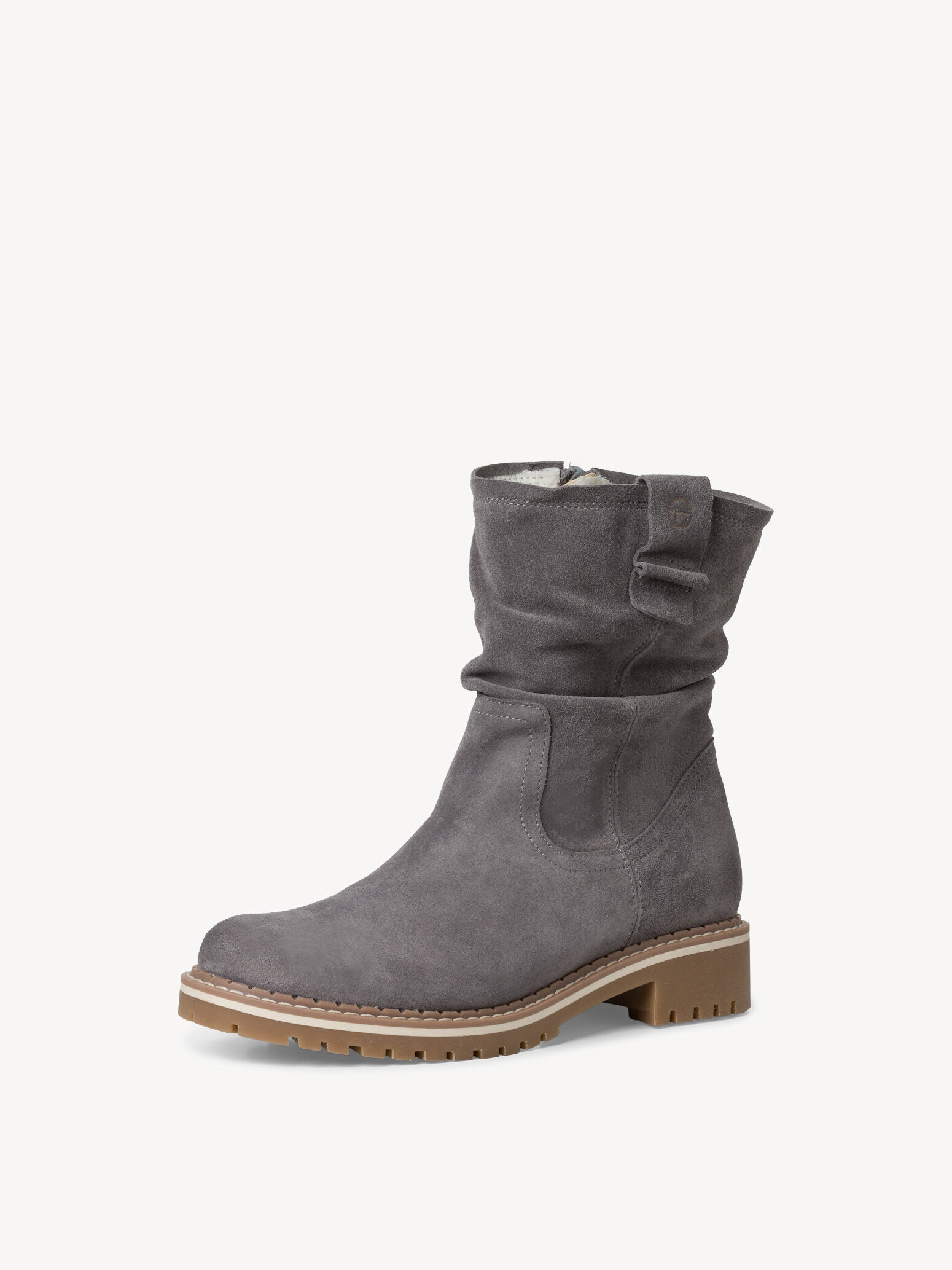 Bottine en cuir - gris doublure chaude
