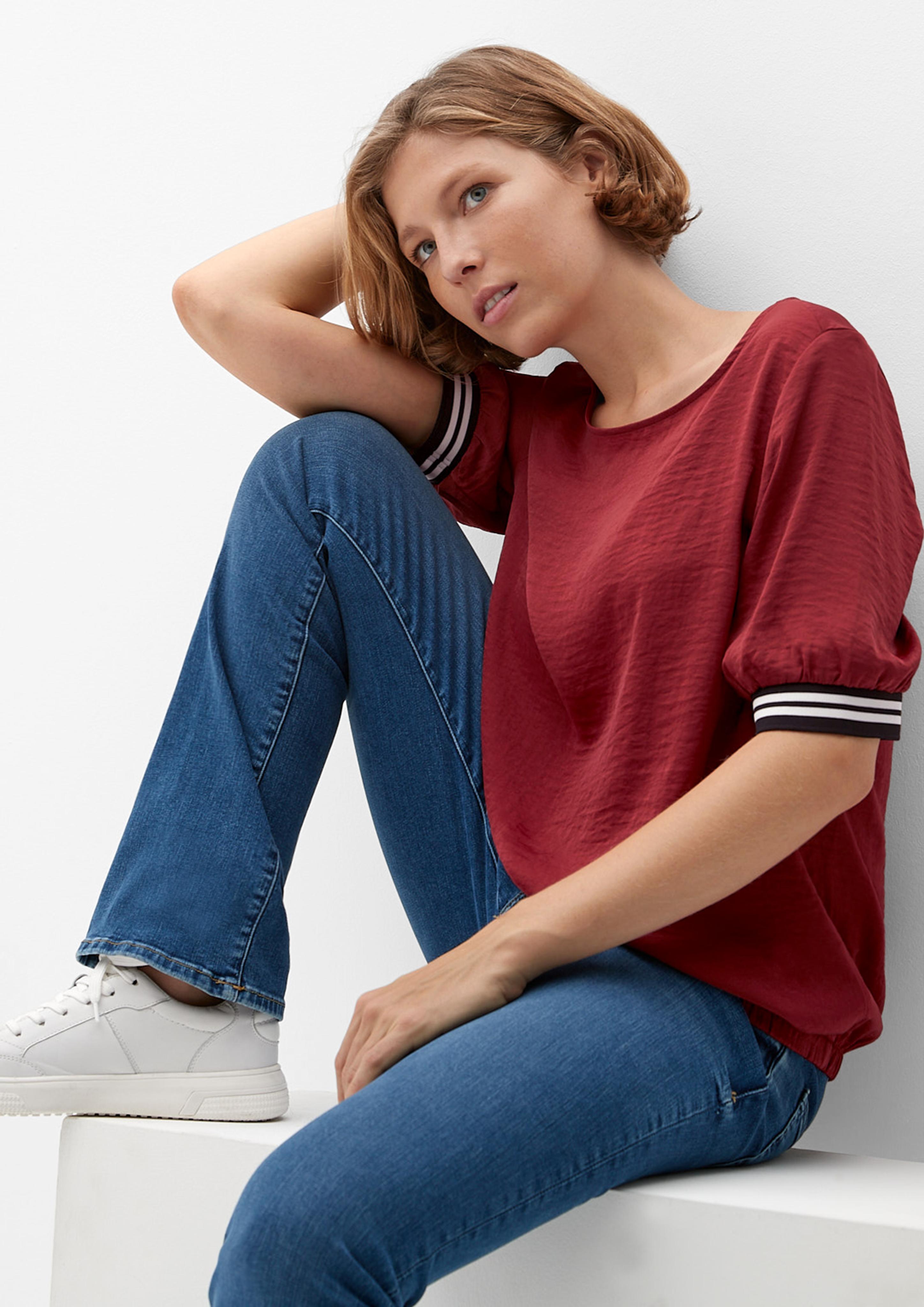 Blusenshirt mit Rippbündchen  2120632-3877