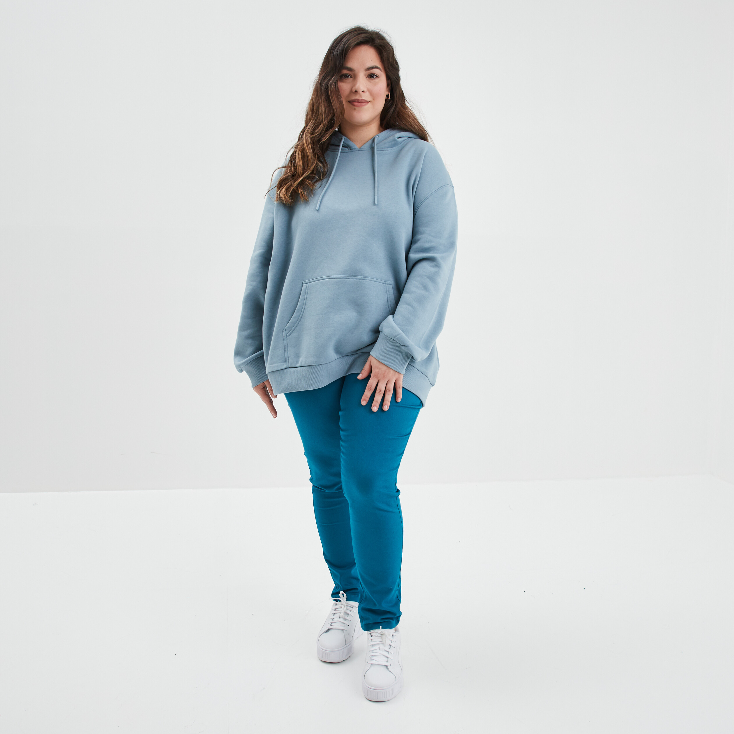 Sweat à capuche hoodie gris femme grande taille | La Halle