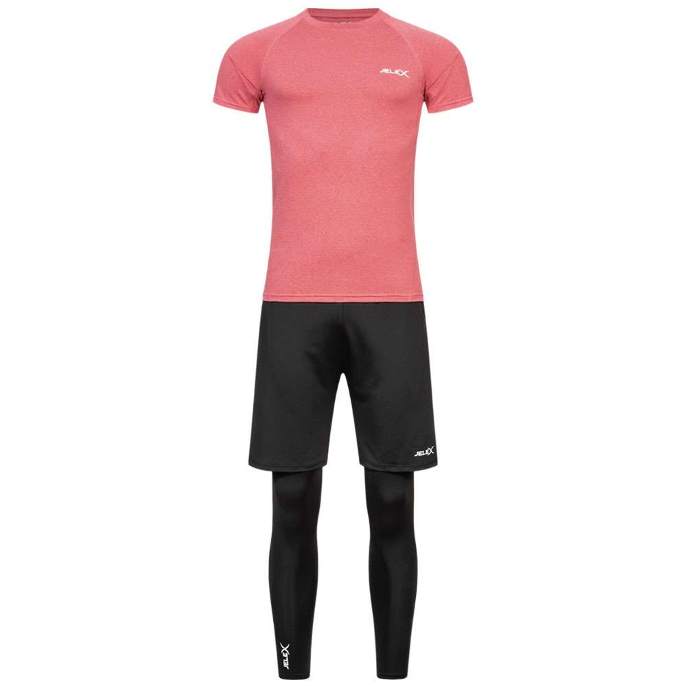 JELEX Sportinator Herren Fitness-Set 3-tlg. bordeaux-schwarz