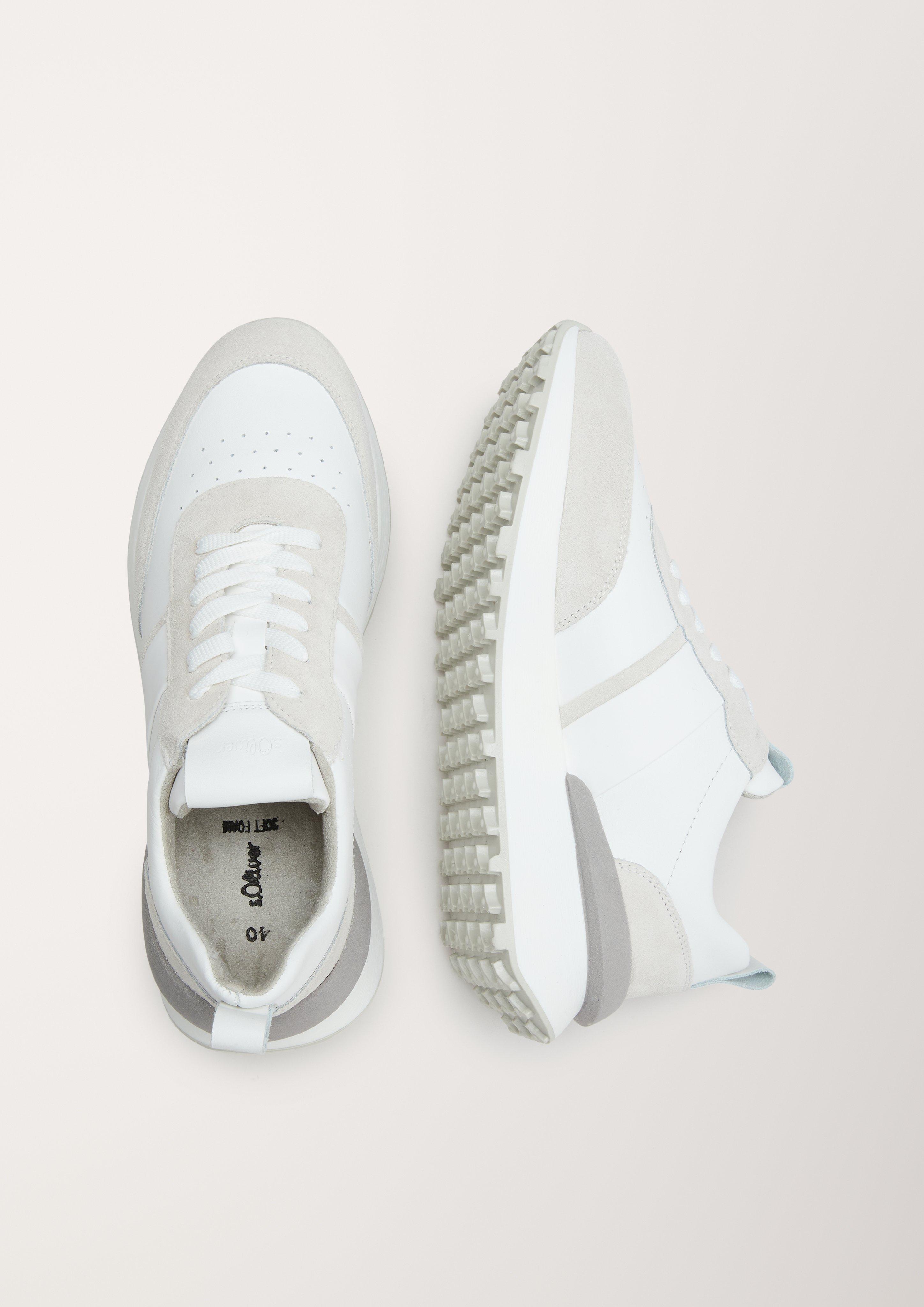Ledersneaker mit Kontrastdetails  6005277-100