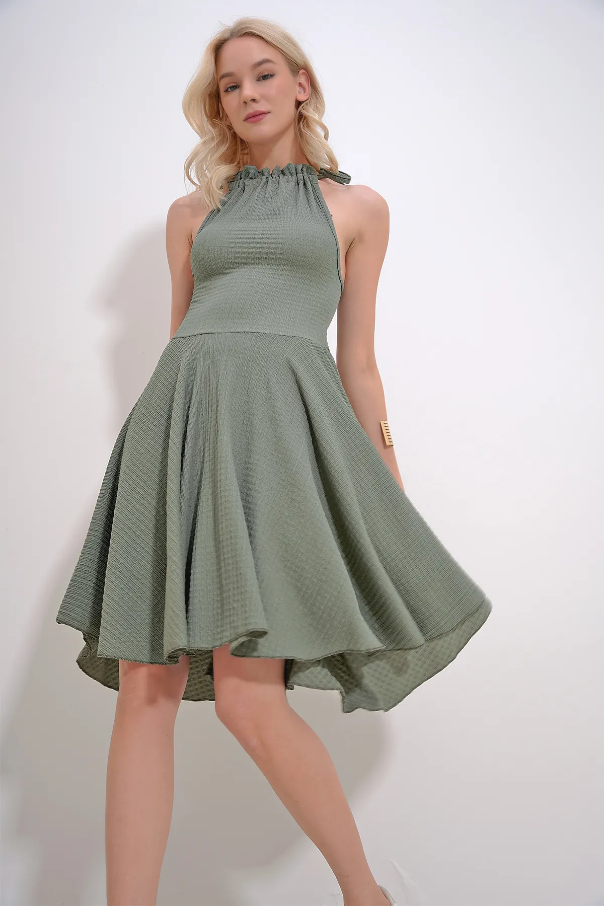Trend Alaçatı Stili  Kleid - Grün - A-Linie
