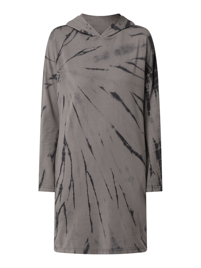 Sweatkleid im Batik-Look in dunkelgrau