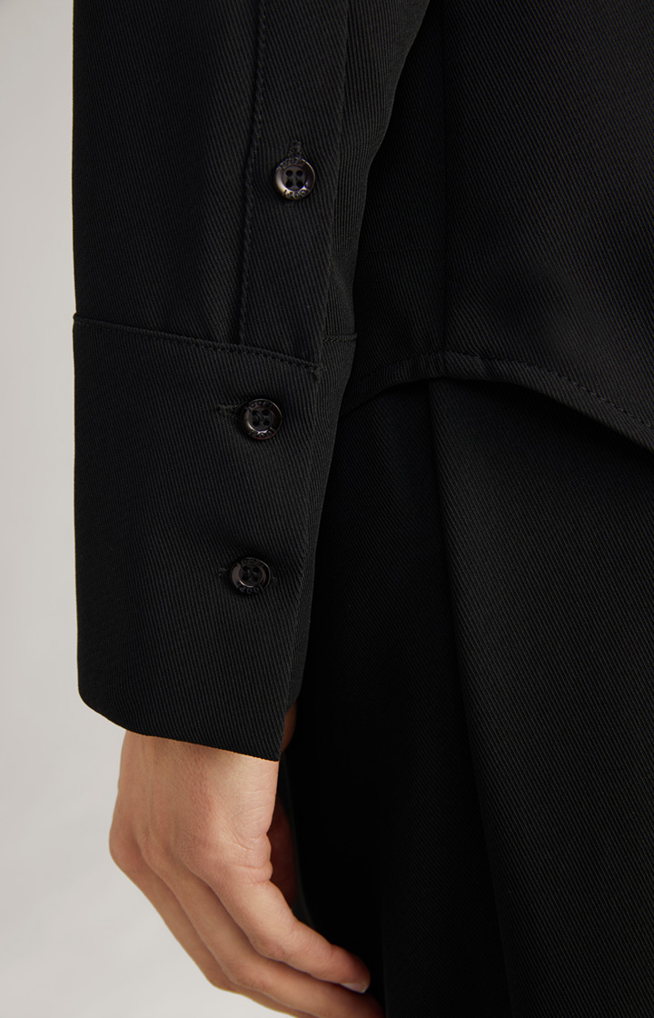 Twill-Bluse in Schwarz