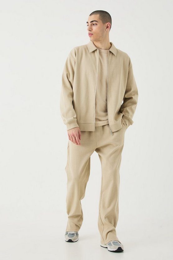 Kastiges geripptes Oversize Harrington-Set