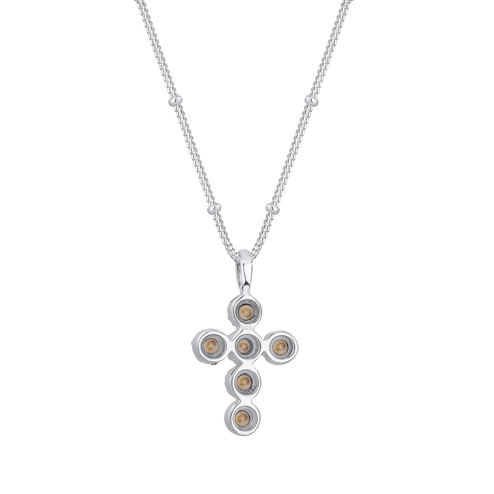 Elli Elli Collier Kreuz Kugelkette Kristalle 925 Silber collier