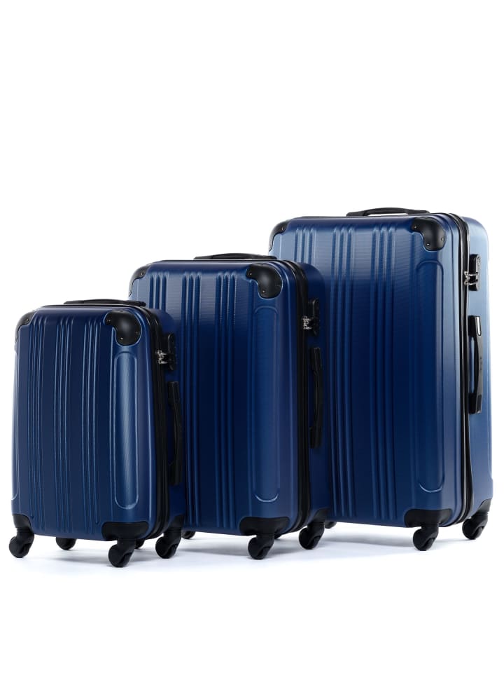 FERGÉ Kofferset Hartschale 3-teilig Hartschale 3 teilig Koffer Set mit Schutzecken QUÉBEC in blau günstig kaufen onesize