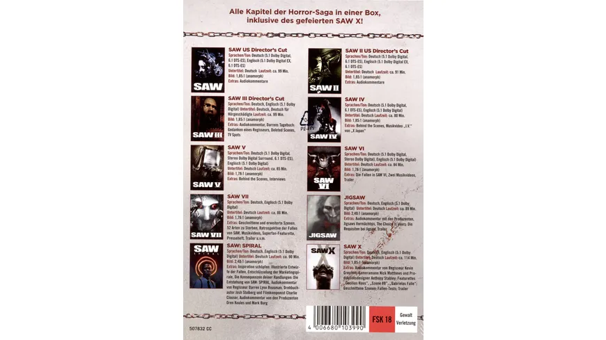 SAW 1-10 - 20th Anniversary Edition  [10 DVDs]
