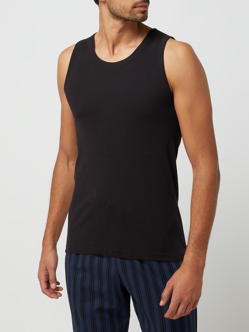 Tanktop aus Baumwolle im 2er-Pack in schwarz