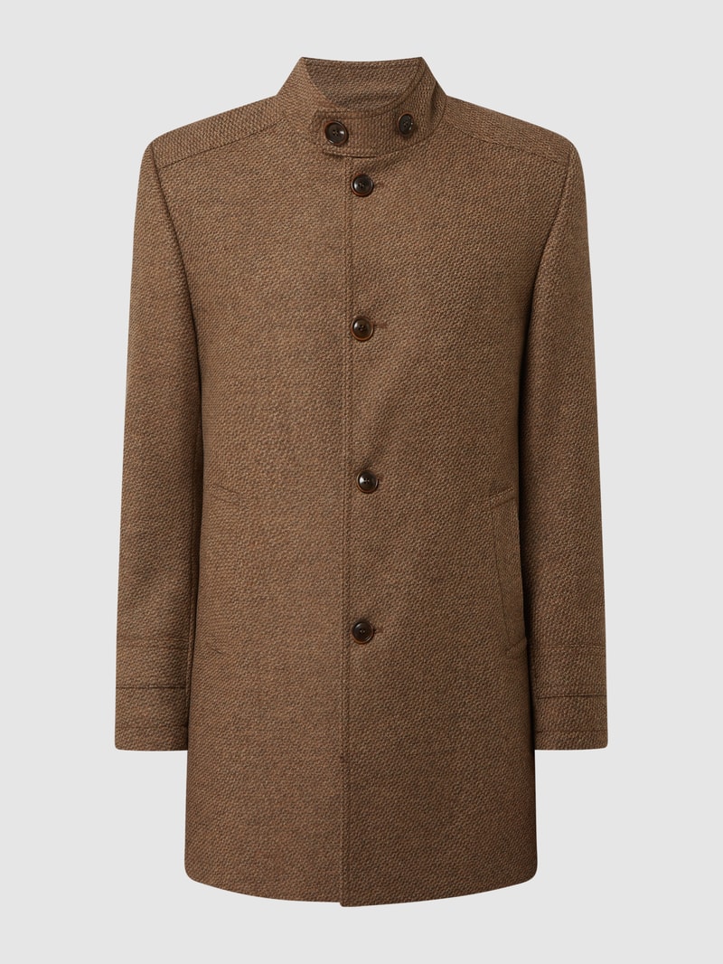 Kurzmantel aus Wollmischung Modell 'Richmond' in mittelbraun