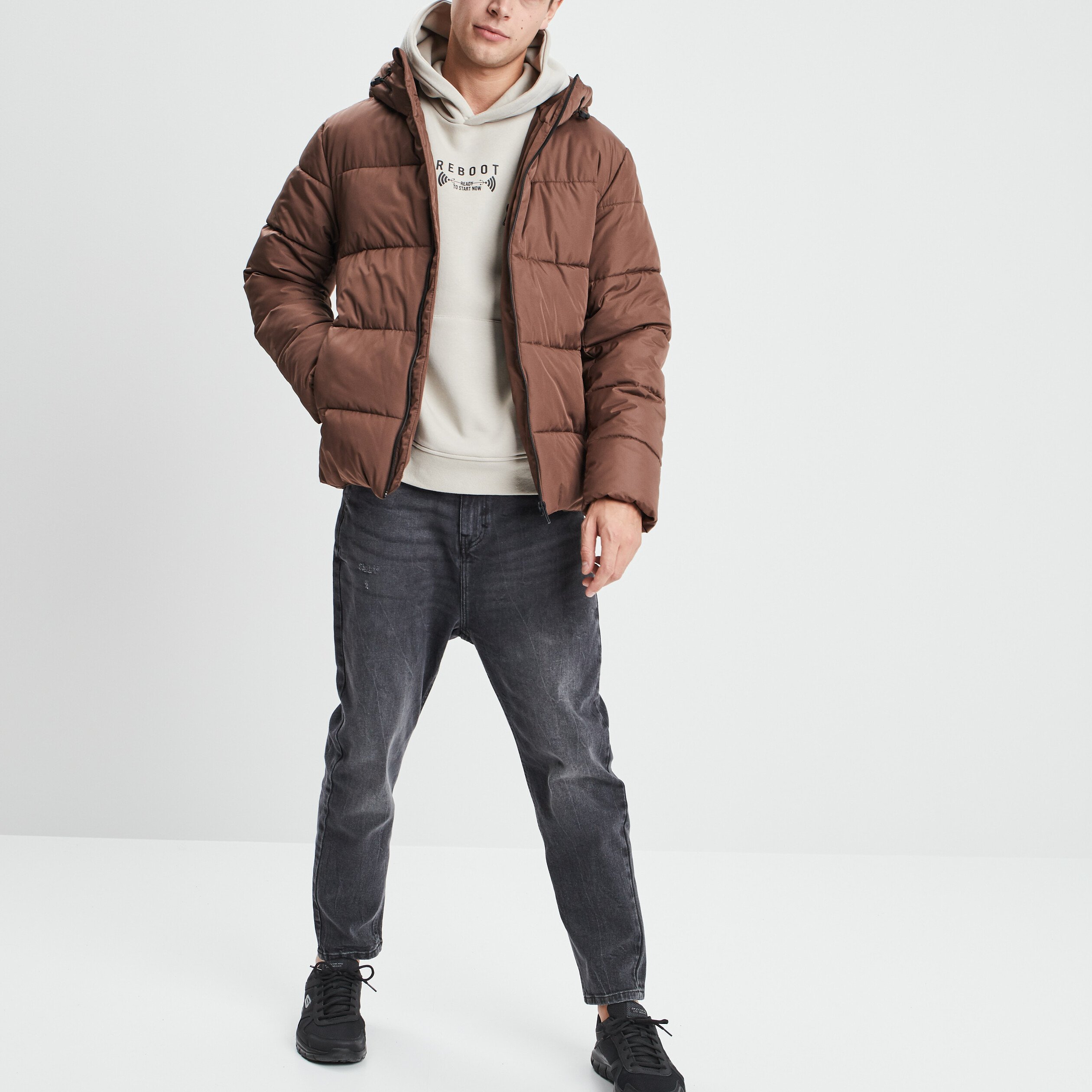 Gilet à capuche hoodie sable homme | La Halle
