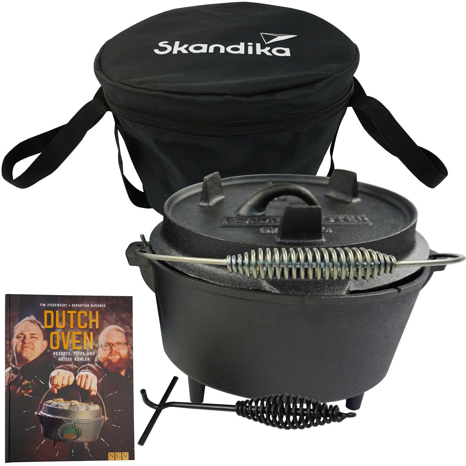 Skandika Dutch Oven Flame Master 5,1 Liter gusseiserne Pfanne