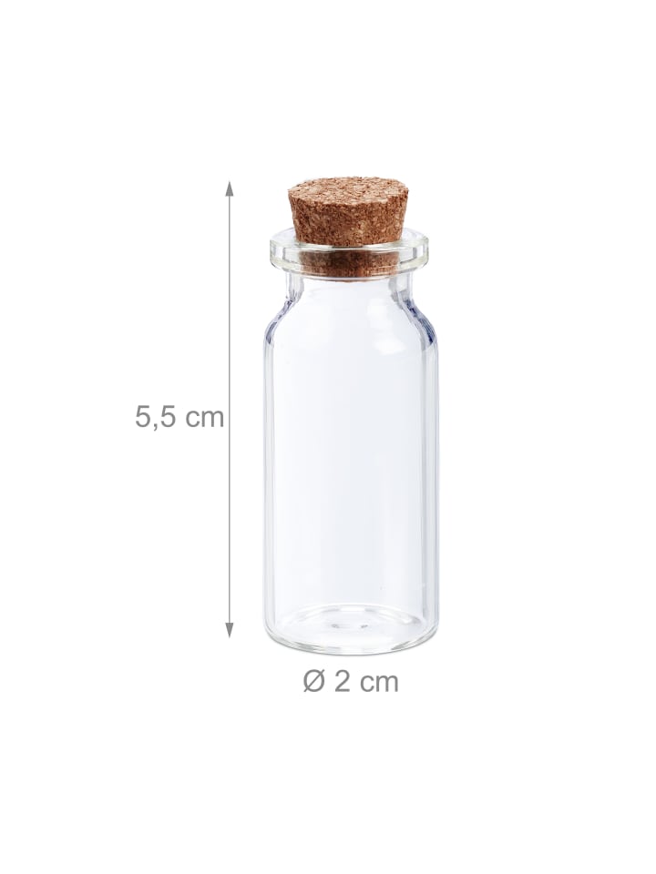 relaxdays 60x Mini Glasfläschchen in Transparent günstig kaufen onesize