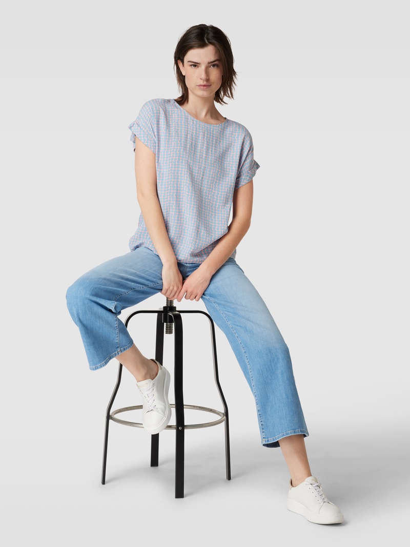 Blusenshirt mit Allover-Muster in lagune