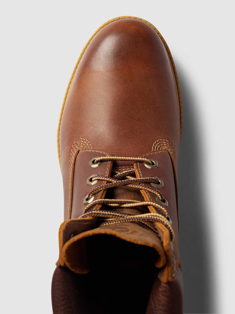 Boots aus Leder mit profilierter Sohle Modell 'HERITAGE' in dunkelbraun