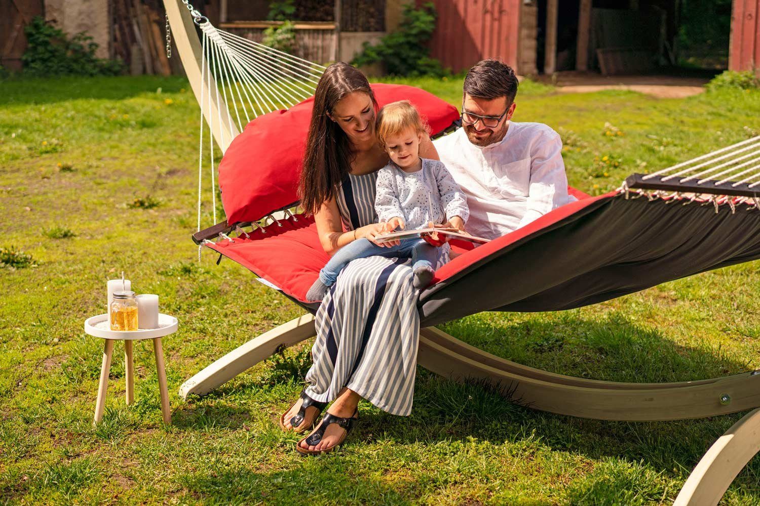 Amazonas Stabhängematte Luxushängematte Fat Hammock red