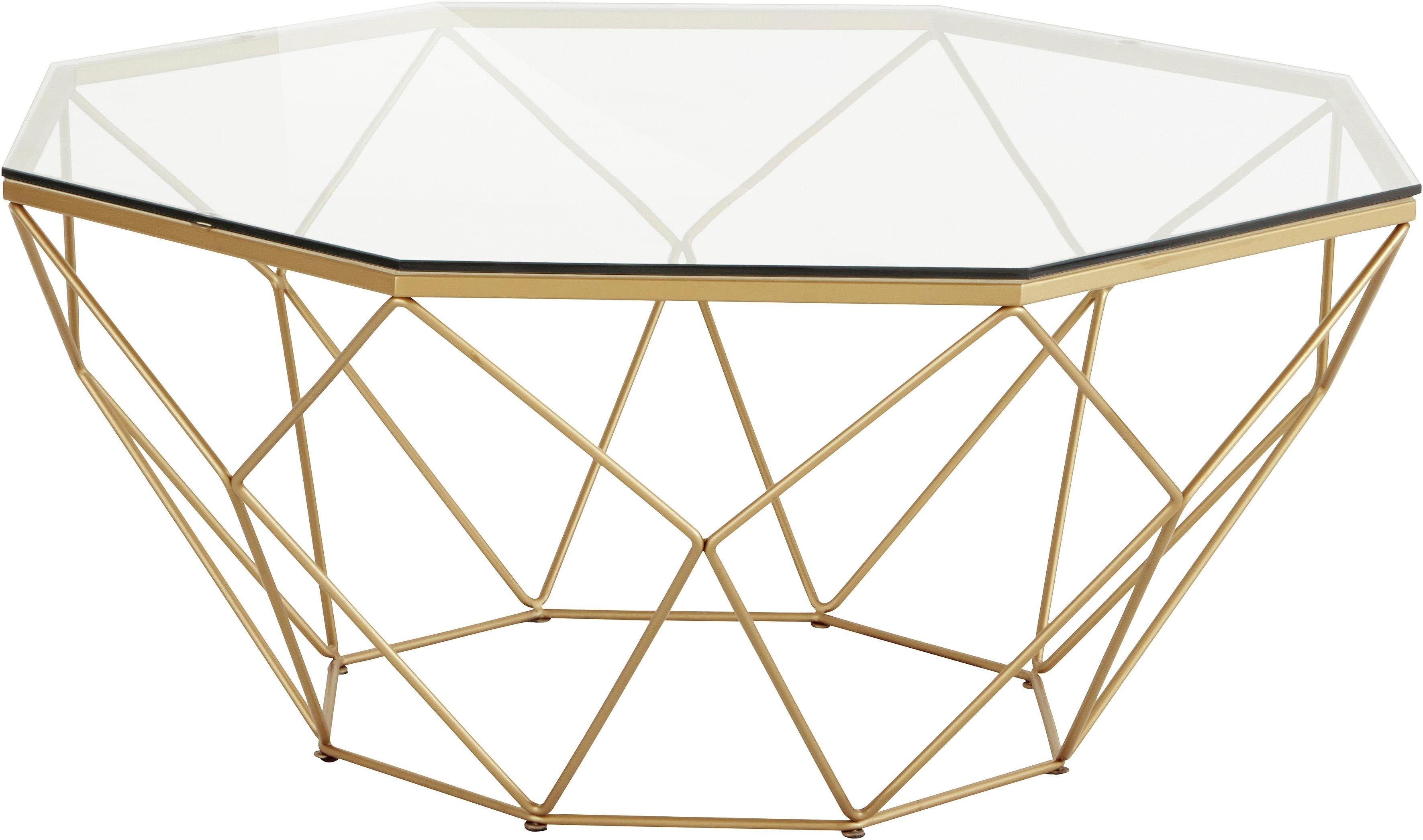 Guido Maria Kretschmer Home&Living Couchtisch Caen, aus Glas und Metall in geometrischen Formen, Breite 95 cm