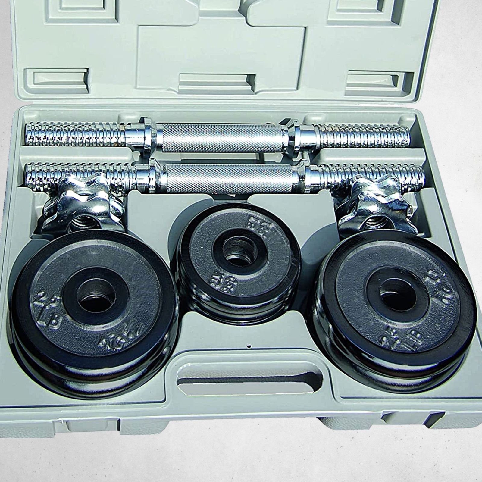 Best Sporting Hantel-Set 2er Hantelset Kurzhantel Hantelkoffer Set 15 kg aus Gusseisen mit Stellringen, Hanteln verstellbar für Männer und Frauen - Für Dein Workout mit Dumbbells - Adjustable Dumbbell Set