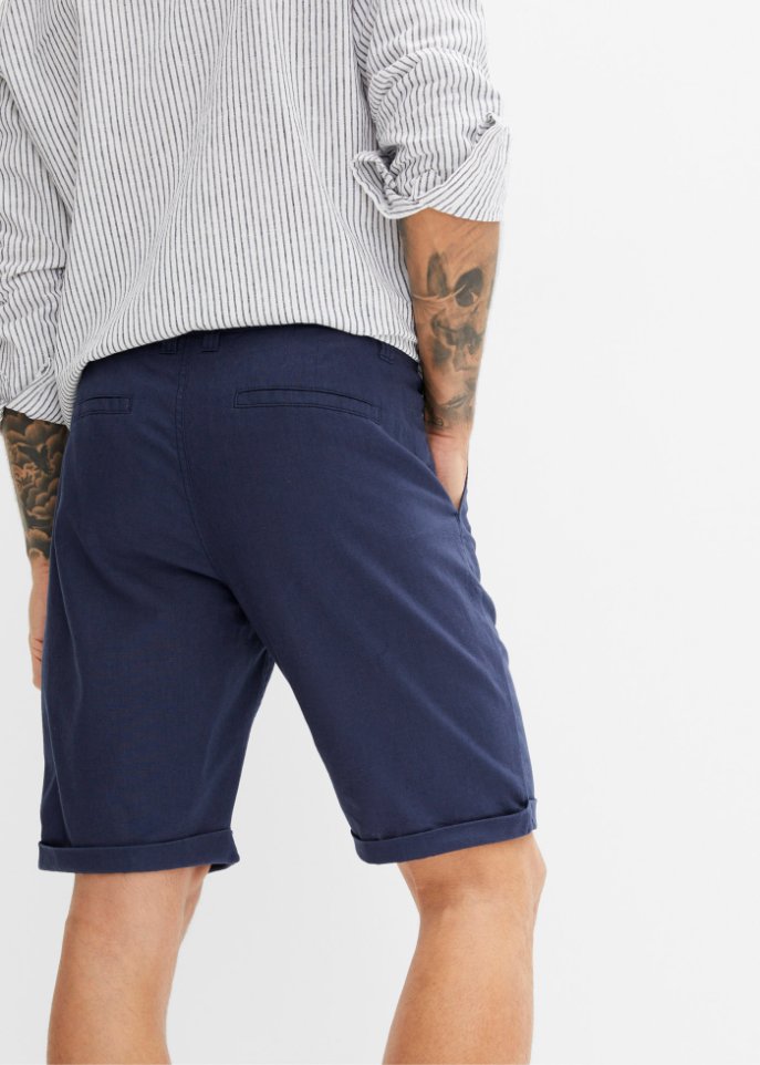 Bermuda mit Leinen, Regular Fit