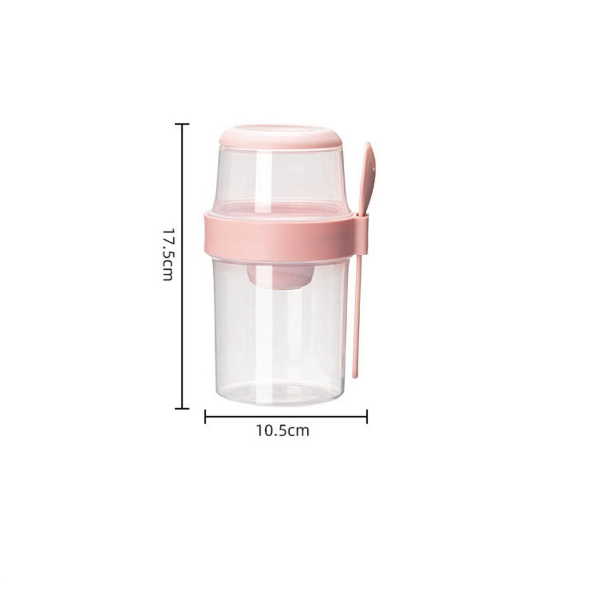 JedBesetzt Joghurtgläser Müslibecher to go,mit Löffel 310ML+560ML Auslaufsicherer Joghurt To Go, Mit Skala