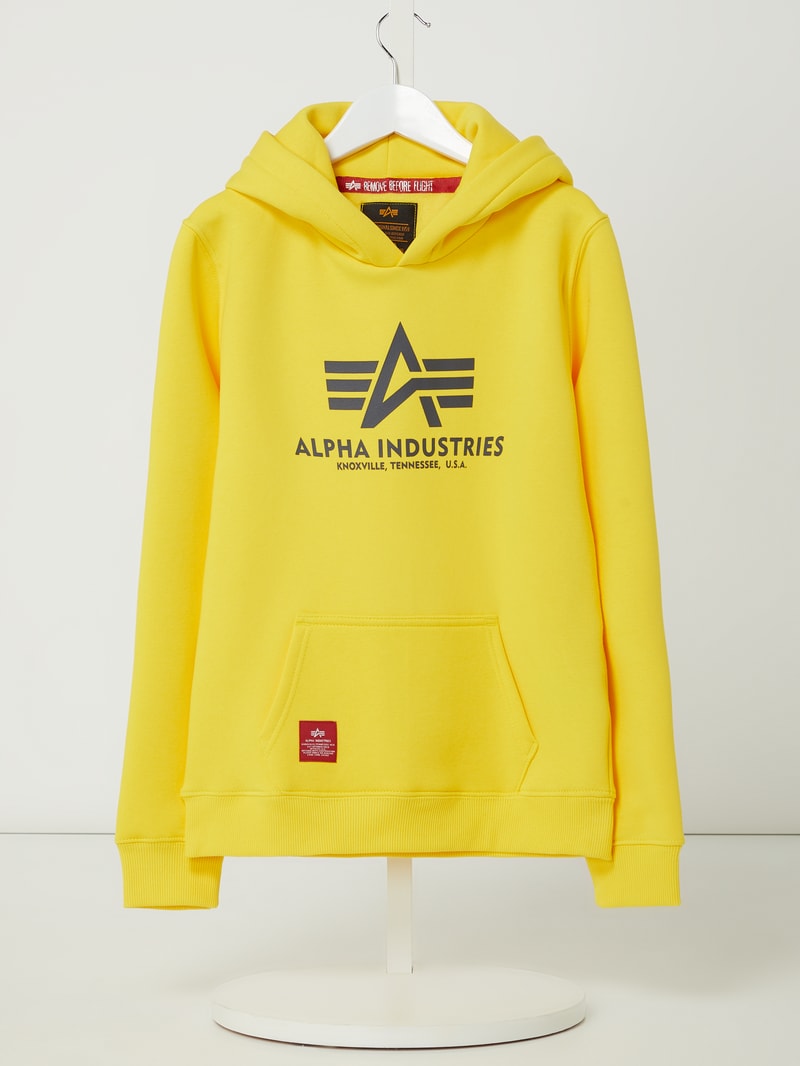 Hoodie mit Logo in gelb