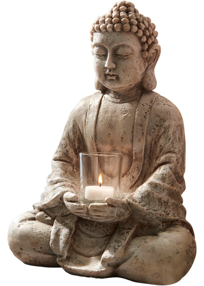 Deko-Figur Buddha mit Teelichthalter