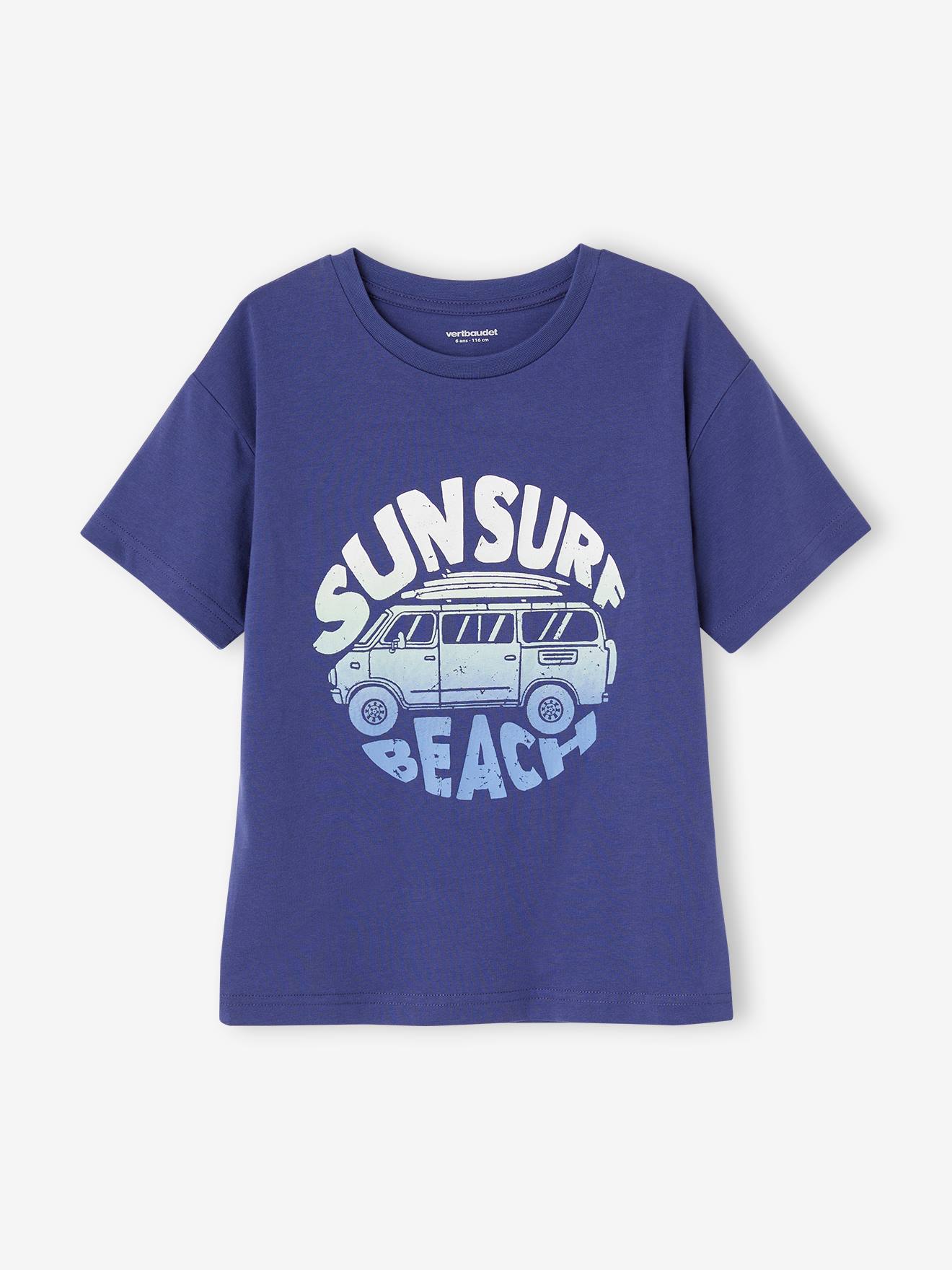 Vertbaudet Jungen T-Shirt mit Urlaubsmotiv - mandarine