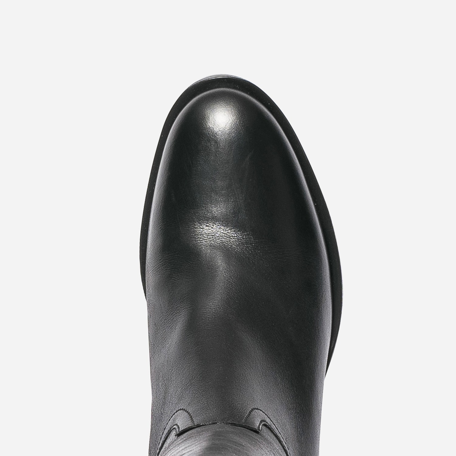Botte noire en cuir à double boucle