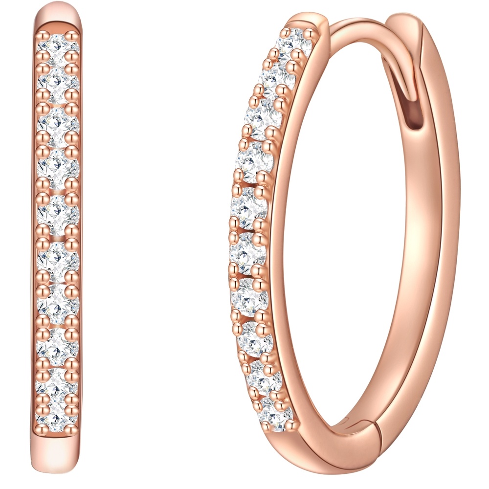 Glanzstücke München Créoles en argent Argent sterling Oxyde de zirconium (CZ) en Or rose Boucles d'oreilles