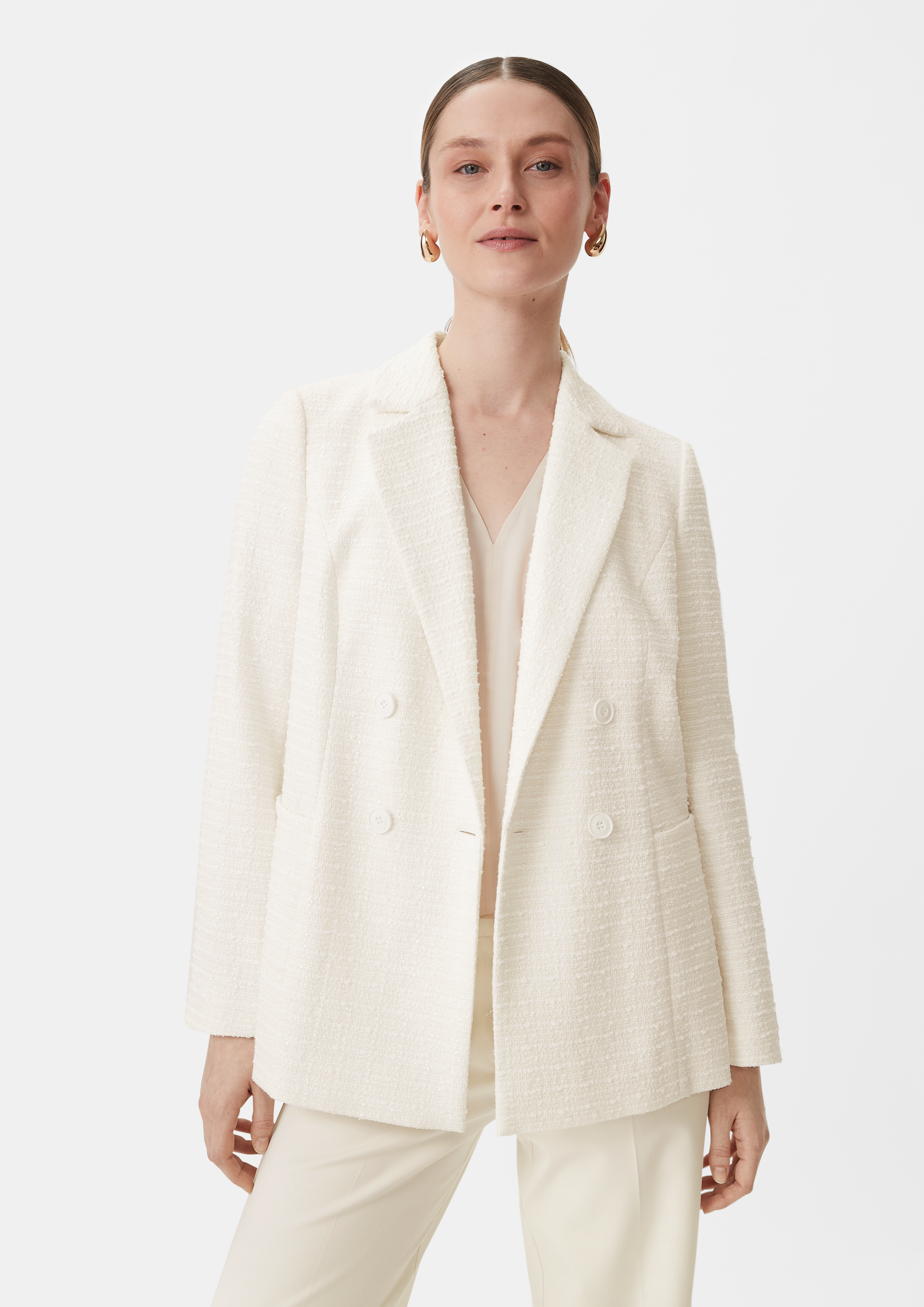 Blazer aus Bouclé - weiß
