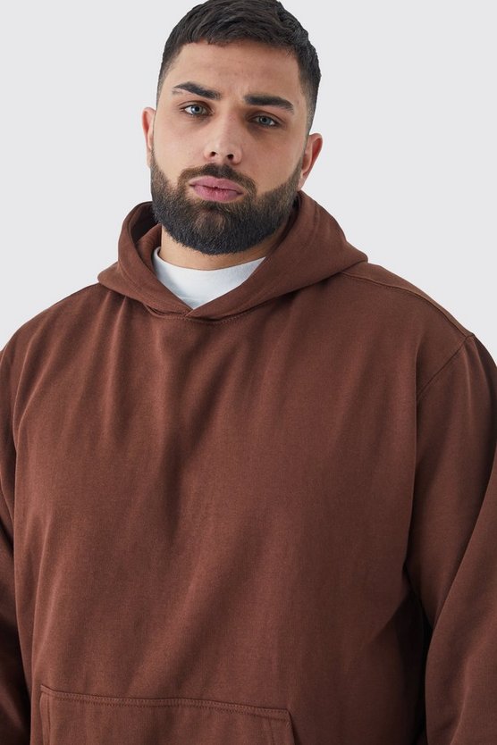 Plus Oversize Hoodie mit Homme-Print