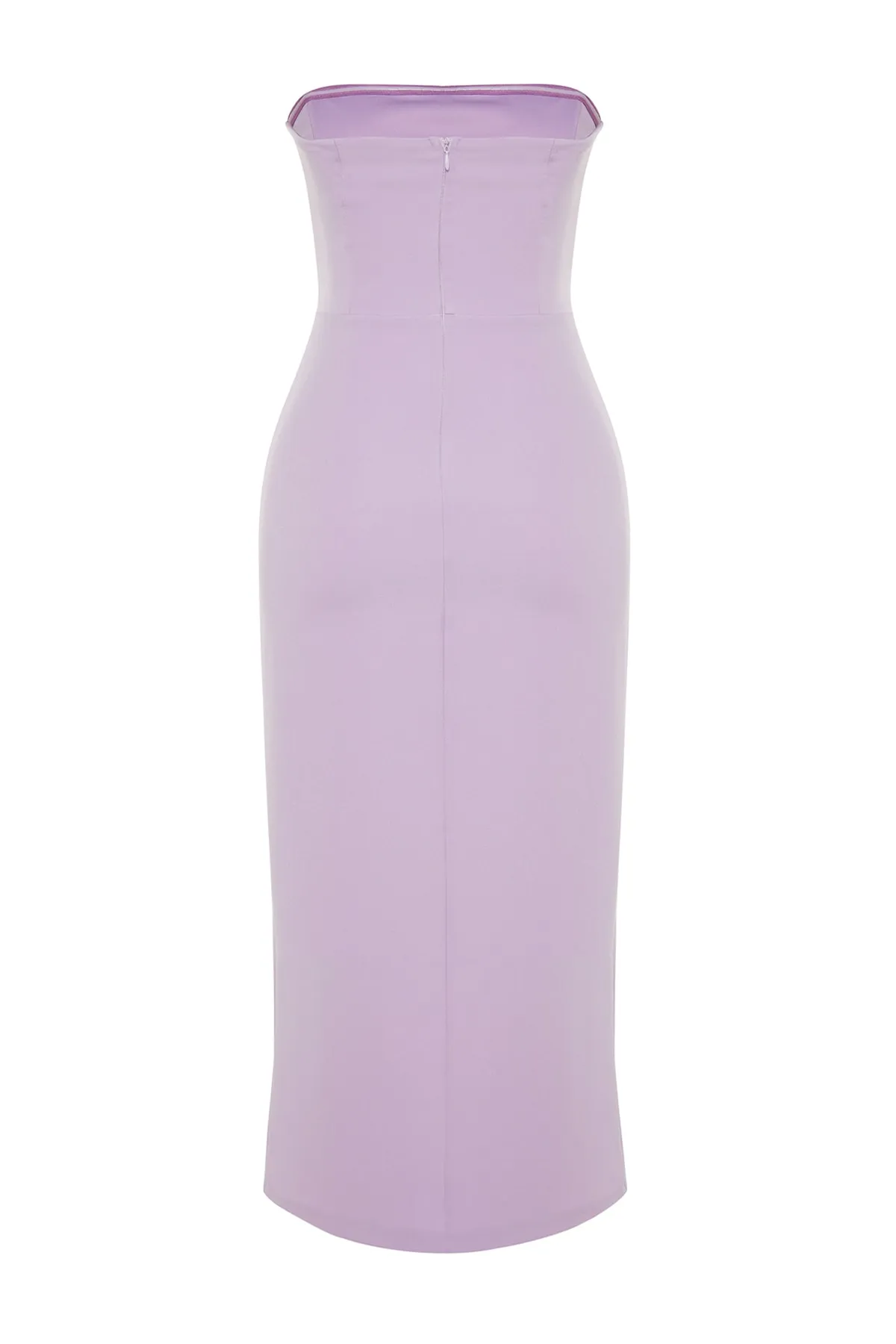 Trendyol Collection  Fliederfarbenes, figurbetontes, gewebtes, elegantes Abendkleid TPRSS23EL00280