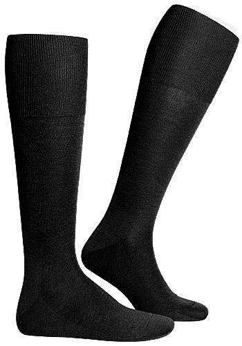 Falke, Serie Luxury No.6, Kniestrümpfe, Merinowolle-Seide, schwarz