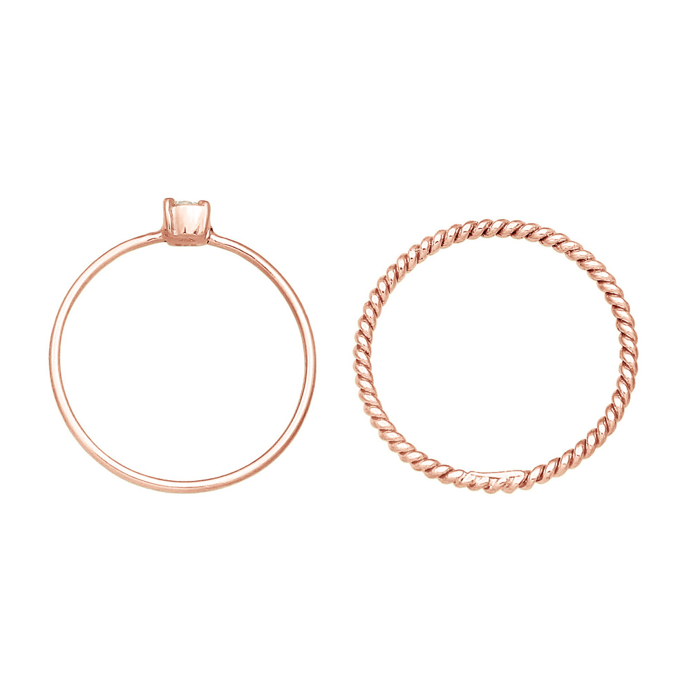 Elli Elli Bague Ensemble de bagues pour femmes Blogger Tordu Trend avec pierre de zirc Bague